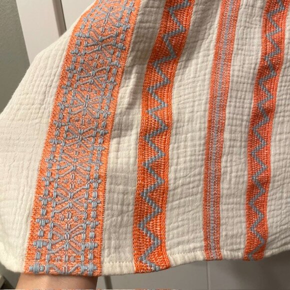 By Together Embroidered Avalon Long Sleeve Oversized Top Cotton Medium Boho - Picture 7 of 16